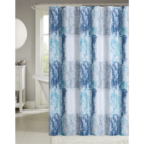 Fabiya Printed Shower Curtain Polyester with 12 Metal Hooks 70" X 72" - 178cm X 183cm / Fabiya rideau de douche imprimé en polyester avec 12 crochets en métal