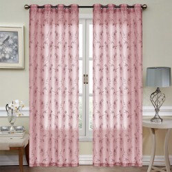 Flora Prima - Embroidery Sheer 84" Curtain with Ring / Rideau 84" transparent brodé avec anneaux