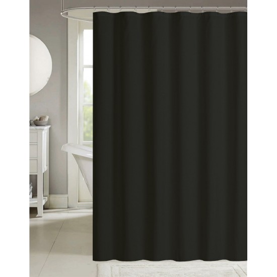Marina Solid Shower Curtain Polyester with 12 Metal Hooks 70" X 72" - 178cm X 183cm / Marina rideau de douche solide en polyester avec 12 crochets en métal