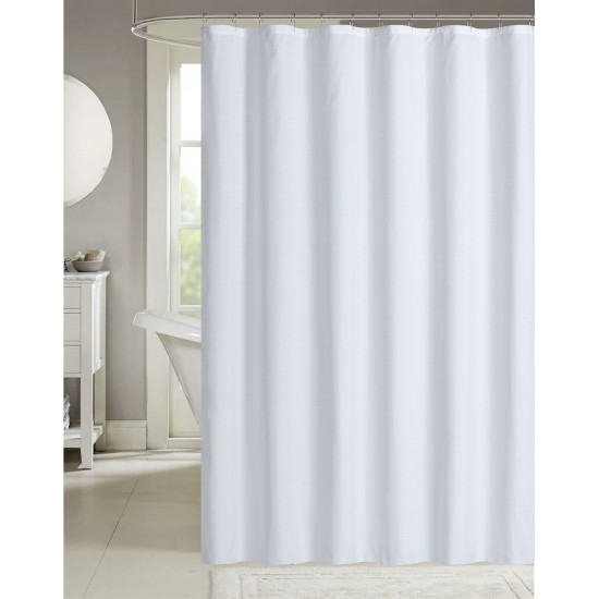 Marina Solid Shower Curtain Polyester with 12 Metal Hooks 70" X 72" - 178cm X 183cm / Marina rideau de douche solide en polyester avec 12 crochets en métal
