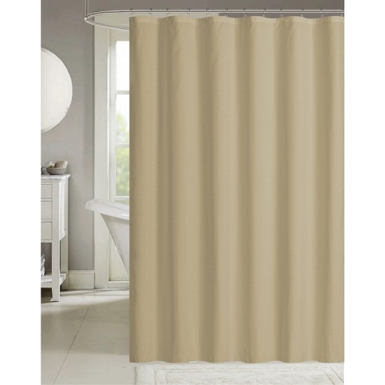 Marina Solid Shower Curtain Polyester with 12 Metal Hooks 70" X 72" - 178cm X 183cm / Marina rideau de douche solide en polyester avec 12 crochets en métal