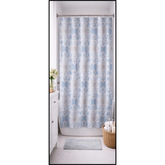 Printed Embossed Fabric Shower Curtain Liner