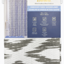 Printed Embossed Fabric Shower Curtain Liner