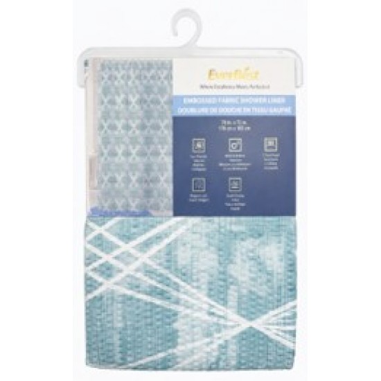 Printed Embossed Fabric Shower Curtain Liner