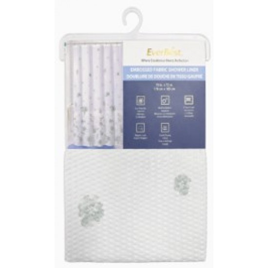 Printed Embossed Fabric Shower Curtain Liner