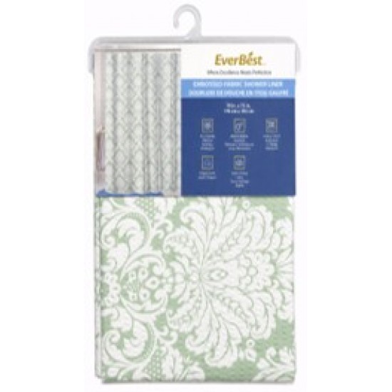 Printed Embossed Fabric Shower Curtain Liner