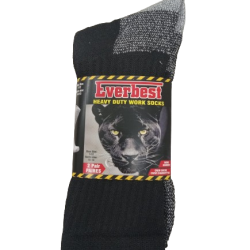 Works Socks Black with Grey Bottom 10-13