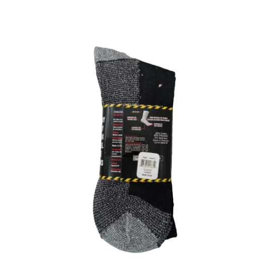 Works Socks Black with Grey Bottom 10-13