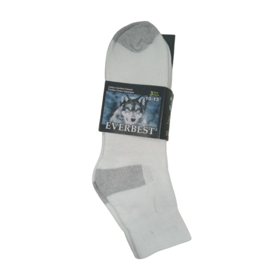 Ankle Socks - White with Grey Bottom -9-11 - 10-13