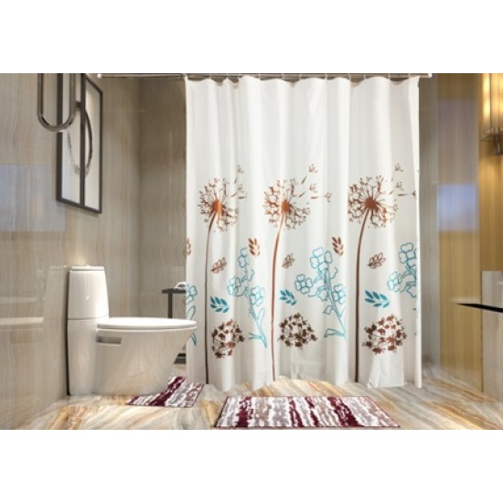 Thunder Bay - 15 Pieces Bathroom Mat Set with Matching Shower Curtain