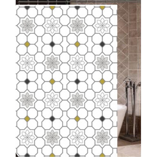 Paris Shower Curtain with 12 Plastic Rings