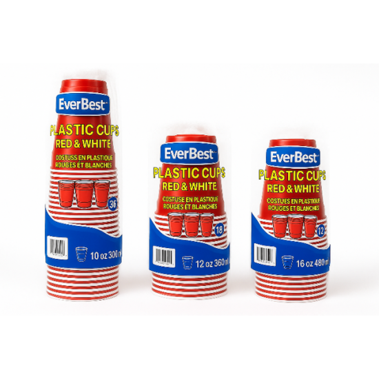 10 oz. 300 ml, Red + White (36pcs/pack)